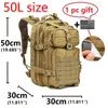 Zaini da scuola 30L50L Zaino impermeabile in nylon 1000D Zaini militari da esterno Sport tattici Campeggio Escursionismo Trekking Pesca Borsa da caccia 221205