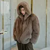 Manteau de fourrure de renard hommes veste à capuche épaisse Boutique à la mode mâle manteaux minces taille S-5XL automne hiver vestes homme vêtements coupe-vent