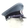 Bérets WWII Armée allemande WH M36 Officier Wool Crusher Cap Chapeau avec cordon de menton en taille