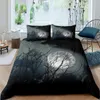 Bedding Sets Halloween Tree Conjunto Queen King Horror tem tema capa Gothic Spooky Polyster Duvet Branches Grey Quilt 221205