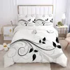 Ensembles de literie Ensemble Housse de couette Taies d'oreiller Couette / Couette / Couverture Luxe 3D HD Qualité Imprimé Reactive Queen Single Leaf 221205