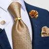 ربطات العنق مصمم الرجال الفاخرة 8 سنتيمتر الزفاف للحرير الجاكار المنسوجة الرجال ربطة العنق حلقة بروش أزرار أكمام منديل مجموعة DiBanGu 221205