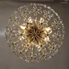 Pendant Lamps French Glass Crystal LED Art Flower Decoration Retro Cloakroom Lighting Dining Room Lights Designer Accessories