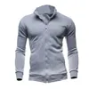 Camisola de moda masculina Moda Moda Zipper Stand Collar Color Solid Color Cardigan Jaquetas isoladas para homens