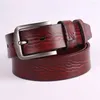 Belts Men's Belt Real Leather Classic Retro Design Jeans Cowskin For Men Pin Buckle