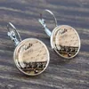 Boucles d'oreilles créoles Instrument de musique verre Piano guitare clarinette Notes de musique couleur argent boucle d'oreille femmes bijoux