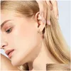 Hoop Huggie High Quality Cubic Zirconia Women Hoop Earrings Stylish Girl Accessories Party Daily Wearable Fashion Jewelry Drop Shi Dh1Wd