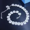 Ketens verklaring kristal vierkant ketting ketting zilver voor vrouwen bijoux femme hiphop strass choker kraag bruid goth sieraden