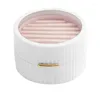 Storage Boxes Jewelry Box Round Double Layer Organizer Portable Velvet Inner Transparent Flip Earrings Rings Holder