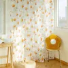 Cortina Modern Orange Sunflowers Impresso para sala de estar francesa tule rústica cozinha varanda de vidro porta decoração