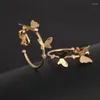 Rücken-Ohrringe, Schmetterling, großer Creolen-Ohrclip, Kreis, nicht durchbohrt, für Frauen und Mädchen, romantischer Schmuck, Valentinstagsgeschenk