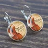 Hoop Earrings Musical Instrument Glass Piano Guitar Clarinet Music Notes Silver Color Earing Women Jewelry