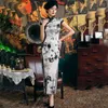 Ethnic Clothing Silk Cheongsam Evening Dress Chinese Style Plus Size Qipao Traditional Tang Cosplay Custome Party Elegant Skirt Oriental