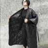 Kadın Aşağı Parkas Koyu Siyah Kış Japon Kimono Bandaj Robe Gevşek Uzun Pamuk Kapitone Ceket Sıcak Ceket LM88 221205