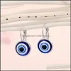 Dingle ljuskrona mode smycken turkisk symbol onda ögon dingle örhängen hartspärlor blå ögon örhänge 449 z2 droppleverans dh4tn