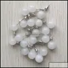Stud Stud 10Mm Natural Stone Earrings Healing Crystal Rose Quartz Ball Beads Stainless Steel Fashion Ear Jewlry For Women Girl Whole Ot3Ja