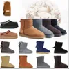 أحذية 2023 Ultra Mini Platform Boot مصمم للسيدات في الشتاء للكاحل أستراليا ثلجي سميك أسفل جلد طبيعي دافئ جوارب منفوشة مع فرو مقاس 345UGG GGGH