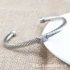 Kabel 4 mm trouwarmbanden manchet metalen armband 8-vormig kruis liefde volledige imitatie diamant x opening koper 18K verguld