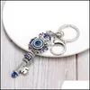 Key Rings Unique Blue Crystal Key Ring Jewelry Good Quality Turkey Evil Eye Alloy Keychain Charm Kids Gifts 1253 B3 Drop Delivery Dhrcn