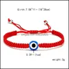 Bracelets à breloques Bracelet tissé à la main Chanceux Kabh Fil de ficelle rouge Hamsa Bracelets Bleu Turc Evil Eye Charme Bijoux Fatima Jolie 4 Dhunh