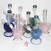 Hookahs 9inch hartvorm glas bong roze kleur dab olieligs bubbler mini glazen waterleidingen met 14 mm dia schuifkom karts nagels