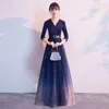 Etnisk klädstjärna Sky Qipao klänning glittrande stilig bankett veckad scenprestanda bling elegant cheongsam lapptäcke vestidos de feala