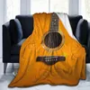 Filtar mjuk varm flanell filt akustisk gitarr rese bärbar vinter kast tunn säng soffa