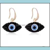 Anhänger Halsketten Evil Eye Anhänger Halskette Baumeln Ohrringe Vergoldet Modeschmuck Halsketten Frauen Nachahmung Naturstein Res Dh2Js