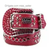M￤n kvinnor BB Simon Belt Luxury Designer Belt Retro Needle Buckle Belt 20 Color Crystal Diamond Miss Seller