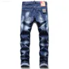 Jeans masculino Designer de designer angustiado Biker Slim Fit Motorcyclers Jeans para homens de moda Manness cal￧as pretas derramar hommesw3uzz