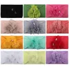 Hand Sewing Beads Flower Infant Elastic Hairband Baby Girl Solid Color Wide Nylon Headband Princess Headwear Photo Props