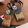 Designers Telefonfodral för iPhone 11 12 13 14 Pro Max Plus Cross Body Handbag Cover Case Mobilskal med remskorthållarficka