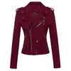 Women's Jackets 2022 Autumn Coat Long Sleeve Solid Color Slim Fit Zipper Lapel PU Suede Leather Jacket Temperament Loose Women
