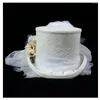 Berretti 4 Taglia Bianco Lana Donna Sposa Fedora Top Hat Lady Mesh Steampunk Beaver Party Wedding