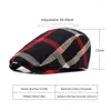 Berets Unisex Thin Breathable Beret Hat Men Women Plaid Forward Cap Spring Summer Green Black Flat Peaked Hats Visor