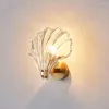 Wall Lamps Shell Light Modern Glass Lamp Simplicity Golden Cafe Restaurant Mounted Sconce Bedside Creative