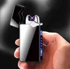 Dernier briquet USB Plamsa à Double Arc, rechargeable, sans flamme, électrique, coupe-vent, avec affichage de la puissance de la lumière LED, 5 couleurs