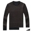 Męskie swetry męskie projektanci swetry pluszowe Veet zagęścić Oversize 8Xl dzianinowy sweter z okrągłym dekoltem Plover Fashion Fl Body geometryczne P Dhnrf