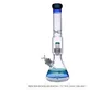 Bicchiere da bong in vetro da 15,7 pollici con pneumatico in linea Perc Heady Oil Dab Rig Verde blu 18mm Tubi da fumo femminili