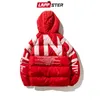 Men s Down Parkas Lappster Men streetwear överdimensionerad bubblan jacka parka mens brev tryck hip hop moashions vindbrytare kvinnor koreanska rockar 221205