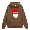 Heren Hoodies Kerstmis Hoodie Santa Claus Print Festival Familie Kleding Autumn Vintage heren Oversized Sweatshirt Damesmode