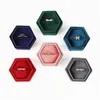 Présentoir à bijoux produit Hexagon Veet Ring Box Porte-bijoux avec couvercle amovible pour fiançailles de mariage 2745 T2 Drop Delivery Dhse6