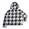 Feminino Down Parkas Autumn e Winter Short Thin Jacket Houndstooth Impressão do vento Puff Puff Highstreet Outwear Roupas 221205