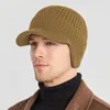 Boinas de boinas de chapas de proteção de malha de malha de malha de inverno gorros de lã Bonnet Flowflap Brim Brim Ciclismo ao ar livre Capas de esqui para