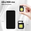 MINI Rechargeable Floodlight Keychain Flashlight Camping Easy To Carry Powerful Lantern Wide Range of Lighting Portable Lights