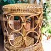 Pillow ZqBamboo Stool Rattan Home Worker Bamboo Dance Children Low Classical Retro