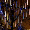 Cordes 20/30/50 cm étanche pluie de pluie de météores 8 tubes LED guirlandes lumineuses pour la rue en plein air vacances décoration de noël arbre EU Plug