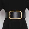 Belts RYFIX 2022 Fashion Genuine Leather Belt Women Wide Corset Luxury Design Metal Buckle Waist Dress Accessories