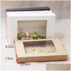 Packing Boxes Kraft Paper Gift Packaging Box 12.5X8.5X1.5Cm Wedding Birthday Food Snacks With Pvc Window 254 N2 Drop Delivery Office Dhw6R