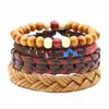 Strand Punk Moda Pulseras Mujer Hombre Pulseira Masculina Feminina Bead Hook Charm Läder Män armband för kvinnor smycken grossist